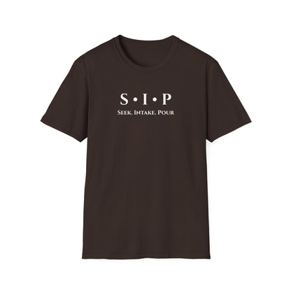SIP "Seek. Intake. Pour." T-Shirt — You Can't Pour From An Empty Vessel Self-Care Tee