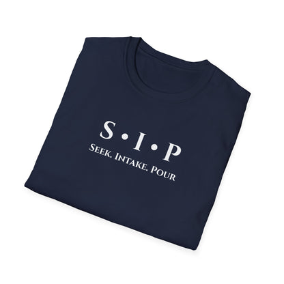 SIP "Seek. Intake. Pour." T-Shirt — You Can't Pour From An Empty Vessel Self-Care Tee