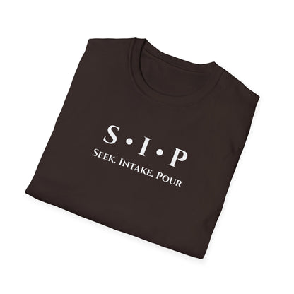 SIP "Seek. Intake. Pour." T-Shirt — You Can't Pour From An Empty Vessel Self-Care Tee