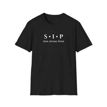 SIP "Seek. Intake. Pour." T-Shirt — You Can't Pour From An Empty Vessel Self-Care Tee