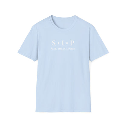 SIP "Seek. Intake. Pour." T-Shirt — You Can't Pour From An Empty Vessel Self-Care Tee